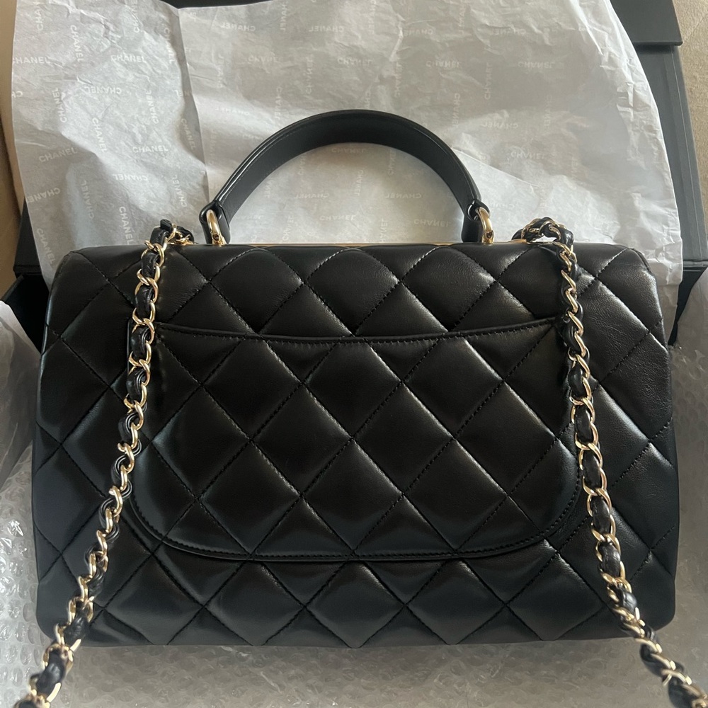 🖤✨Chanel Trendy Black Quilted Lambskin Top Handle Bag Mint! Full set ! - Picture 6 of 8